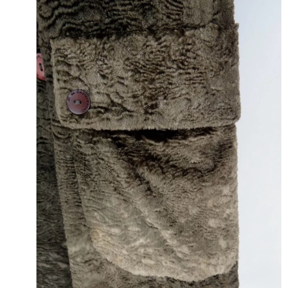 JC DE CASTELBAJAC Designer Faux Fur Trench Coat Men’s SIZE EU 52 LARGE Military - Picture 8 of 11